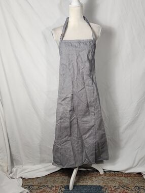 Cayson Hand Crafted Railroad Striped Full Apron in Navy/White